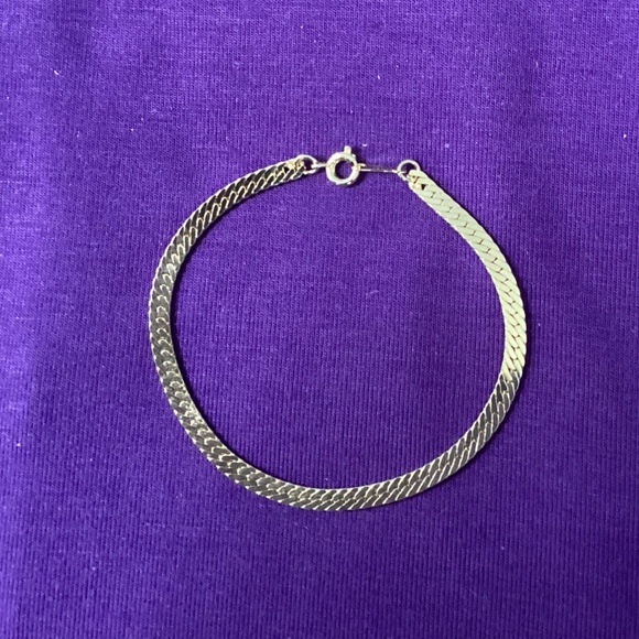 Gold Tone Herringbone Chain Bracelet - Picture 1 of 2